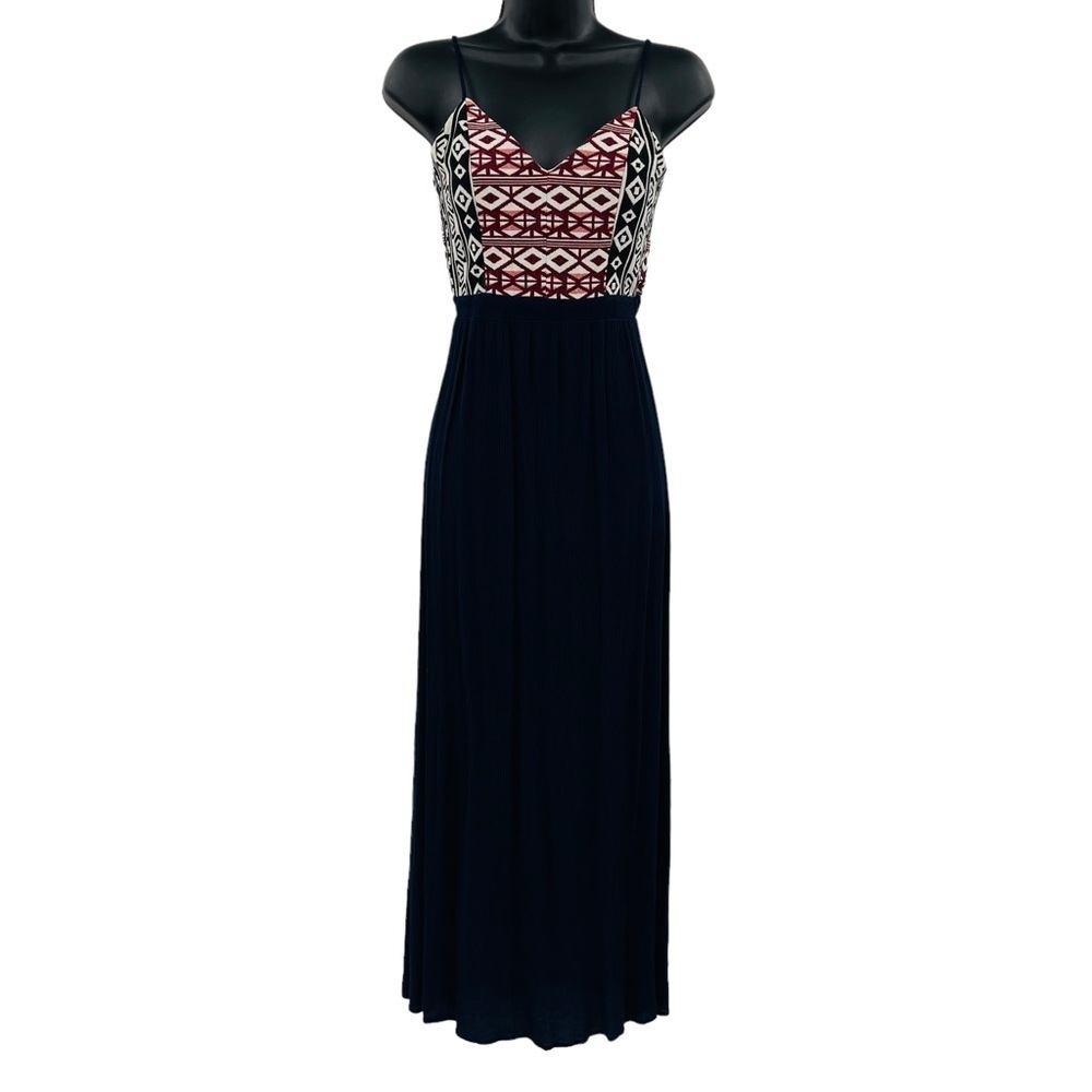 Flying Tomato lace up back maxi dress embroidered strappy women's size‎ XS